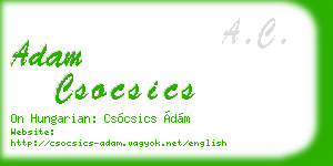 adam csocsics business card
